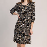 OLIA – DAMENKLEID MIT 3/4-ÄRMELN UND MUSTER