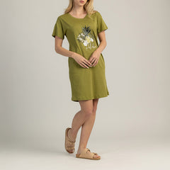 TROPICA – DAMENKLEID MIT KURZEN ÄRMELN AUS 100 % BAUMWOLLE