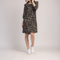 OLIA - DAMENKLEID MIT 3/4-ÄRMELN UND MUSTER