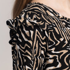 OLIA - DAMENKLEID MIT 3/4-ÄRMELN UND MUSTER